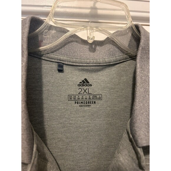 Adidas Performance Gray Grey Golf Polo Men's Size 2X PRIMEGREEN  Logo Big Tall - Picture 3 of 4